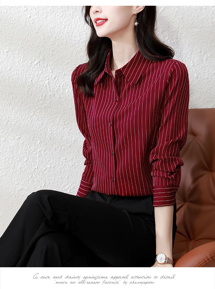 Women’s Striped Chiffon Blouse