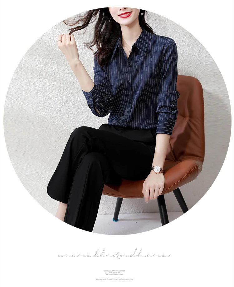 Women’s Striped Chiffon Blouse