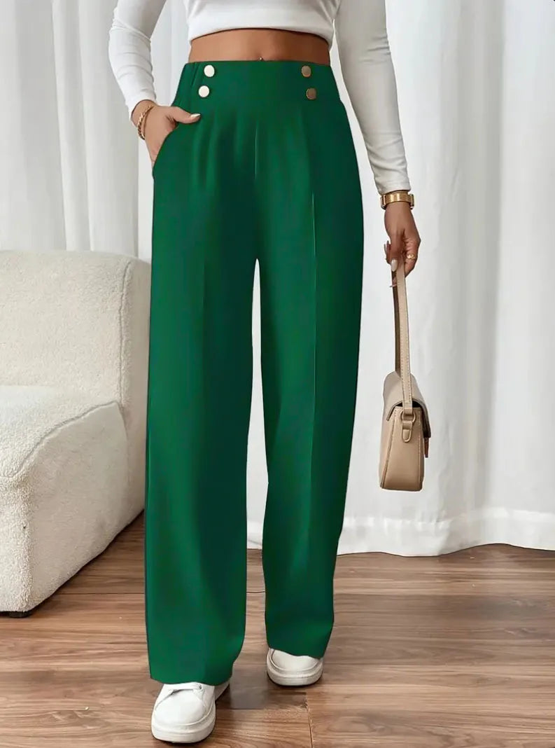 European style women's high-waist pants