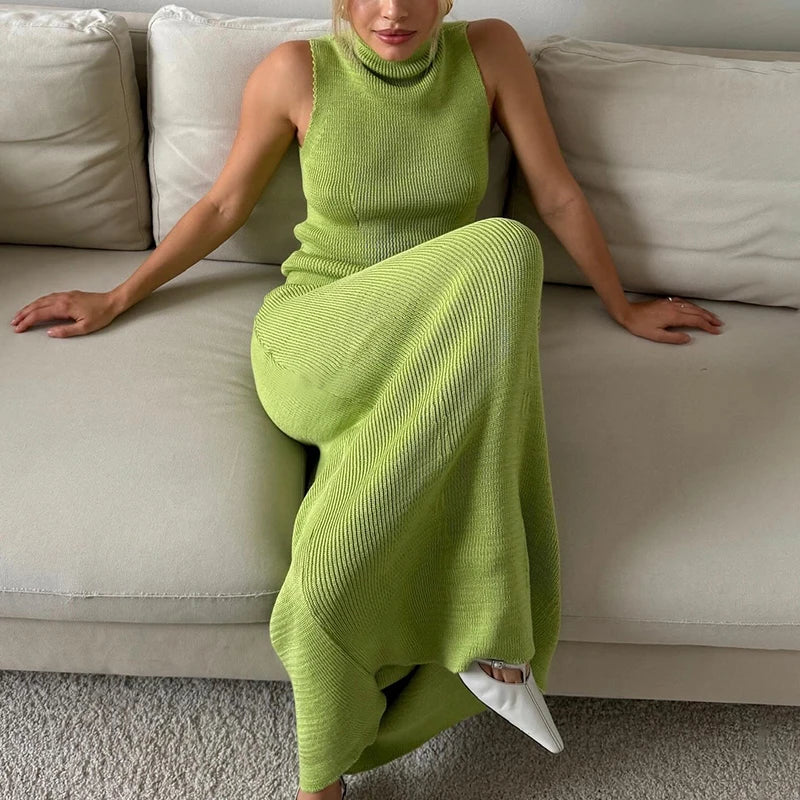 Women’s Turtleneck Sleeveless Top and Skirt Set