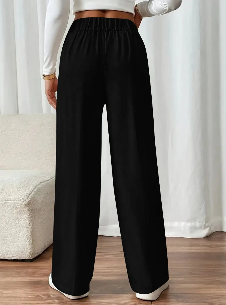 European style women's high-waist pants