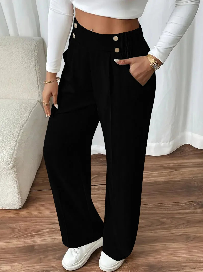 European style women's high-waist pants