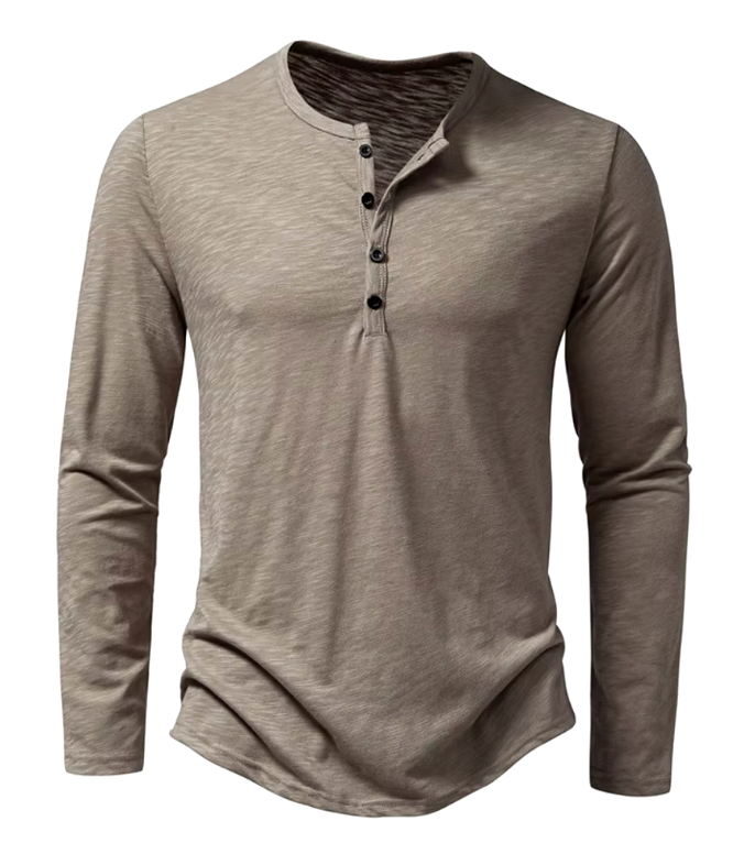 Long Sleeve Half Button Shirt