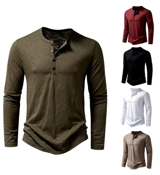 Long Sleeve Half Button Shirt