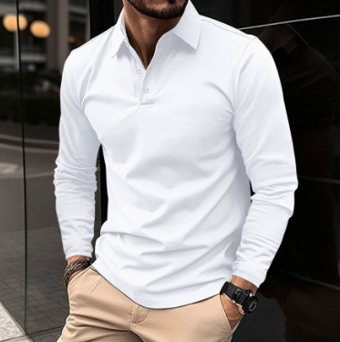 Long Sleeve Plain Polo