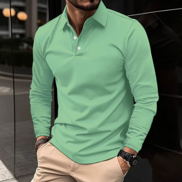 Long Sleeve Plain Polo