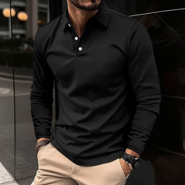 Long Sleeve Plain Polo