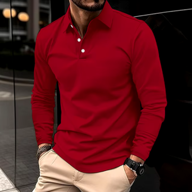 Long Sleeve Plain Polo