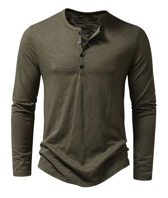 Long Sleeve Half Button Shirt