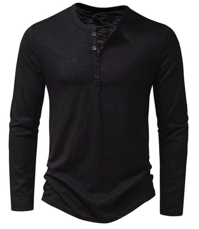 Long Sleeve Half Button Shirt